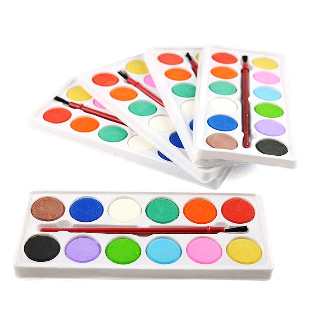 1123 Painting Water Color Kit - 12 Shades and Paint Brush (13 Pcs) - SkyShopy 1123 Painting Water Color Kit - 12 Shades and Paint Brush (13 Pcs) - SkyShopy